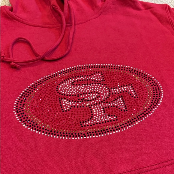 San Francisco 49ers Cuce Scarlet Rhinestone Logo Hoodie - Picture 2 of 5